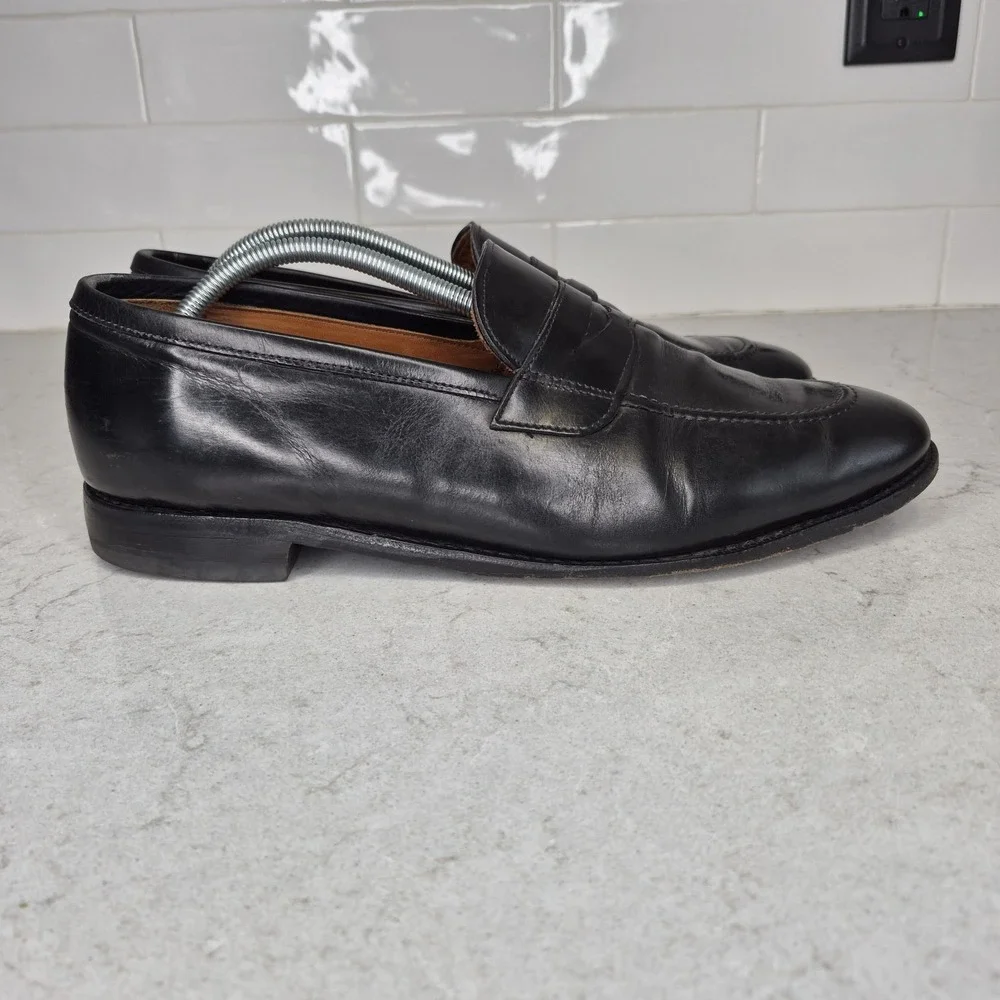 Allen Edmonds Lake Forest Loafers Shoes Black Leather‎ Hand Crafted in USA 12 D
